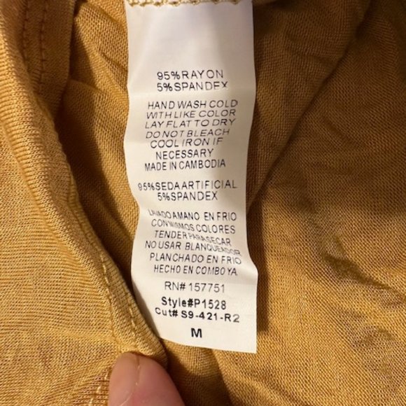 Mustard Criss Cross Back Tunic Top - Picture 9 of 9